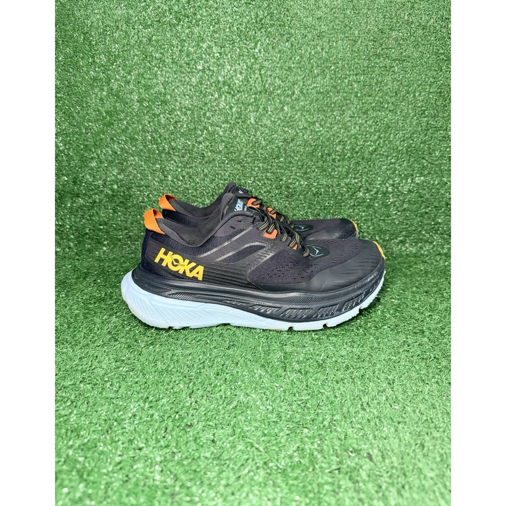 Hoka One One Stinson ATR 6 Women Size 8 Black Blue Running Shoes Trail Sneakers